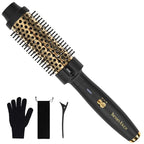 Thermal Brush 1.5", Hair Curling Brush, 30s Fast Heated Round Brushes for Blowout Look, Negative Ion Tech, 2 Temp Settings, Less Damage, Universal Voltage for Travel, Easy to Use for Women, Gold
