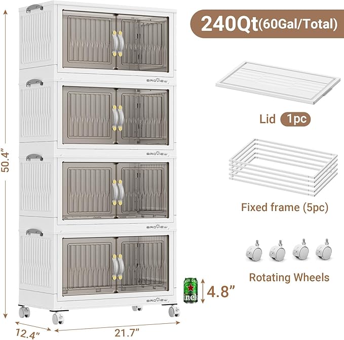 BROVIEW 240Qt Stackable Storage Bins - Image 2