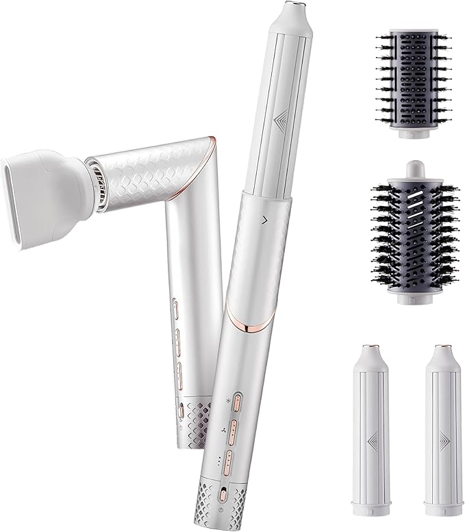 GLAMUP 5-in-1 Flexible Styler Multi Hair Styler - Advanced High-Speed Hair Dryer, Magic Styler with Tight Grip, for Travel, Fast Drying, No Heat Damage, Gift Set