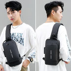 Sling Bag for Men Anti-theft USB Crossbody Shoulder Backpack Purse Waterproof - Image 2