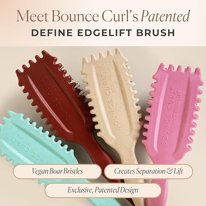 Bounce Curl Define EdgeLift Brush, 5-in-1 Tool for Effortlessly Defined Curls, Waves & Coils, Reduces Frizz - Teal