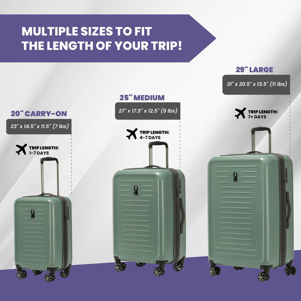 Rails Expandable Hardside Upright Suitcase with 360° Spinner Wheels (Sage / Medium Checked)