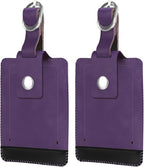 FINTIE 2 Pack Luggage Tags, Leather Name ID Labels by Fintie