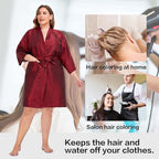 PERFEHAIR Salon Client Gown Robes Cape, Hair Salon Smock for Clients- Kimono Style (Red)