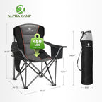 ALPHA CAMP Oversized Camping Chair Heavy Duty Lawn Chair - Image 2