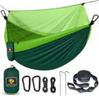 Camping Hammock with Net, Travel Portable Lightweight Hammocks with Tree Straps by QEVOOON