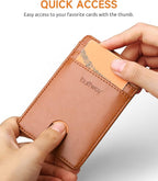 Buffway Mens Slim Wallet, Minimalist Thin Front Pocket Leather Credit Card - Image 3
