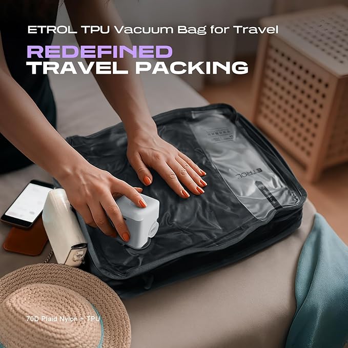 TPU Vacuum Bag for Travel, 70D Nylon Reusable Compression Bag - Image 8