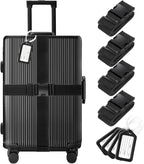 8 Pack Luggage Straps and Tags Set, Luggage Straps by Gostwo