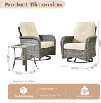 HOOOWOOO Patio Furniture Set, 3 Pieces Outdoor Conversation Set, All Weather - Image 7