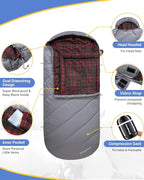 KingCamp Sleeping Bag for Adults, Cold Weather & Warm Extra Wide Big & Tall XL - Image 6