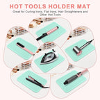 Oversize Silicone Heat Resistant Mat, Professional Hot Hair Tools Mat for Curling Iron, Flat Iron, Hair Straightener, Portable Hot Pad Cover with Velcro for Travel Home Salon(14.2" x 11.0")