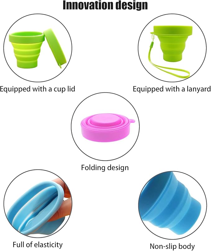 Silicone Collapsible Water Cup, Outdoor Folding Reusable Mug - Image 3