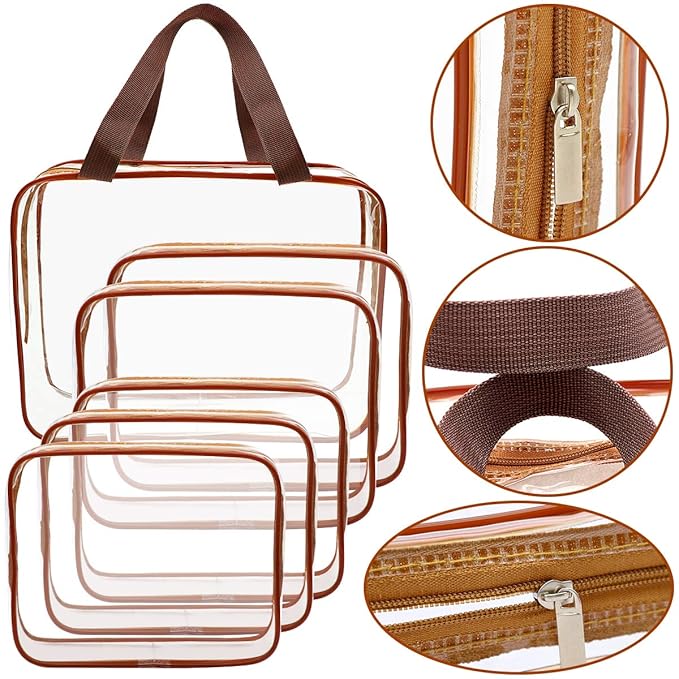 APREUTY Clear Makeup Bags, TSA Approved 6Pcs Cosmetic Makeup Bags Set Clear PVC - Image 4