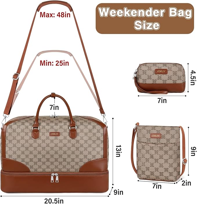 Weekender Bag for Women, Travel Duffel Bag Carry On Overnight Bag - Image 8