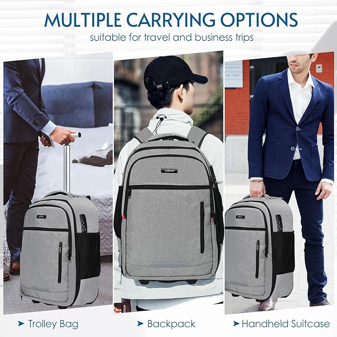 lychee Concealable Rolling Backpack-Adult Business Laptop Backpack - Image 4