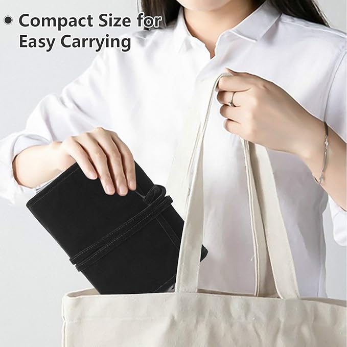 Teamoy Velvet Travel Jewelry Roll, Jewelry Storage Bag Organizer - Image 7