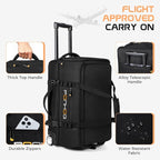 Rolling Duffle Bag with Wheels, Large Travel Duffel Bag with Shoe Compartment - Image 6