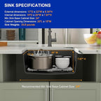 Dcolora 22 Inch Quartz Composite Bar Sink Black Undermount Small Granite - Image 6