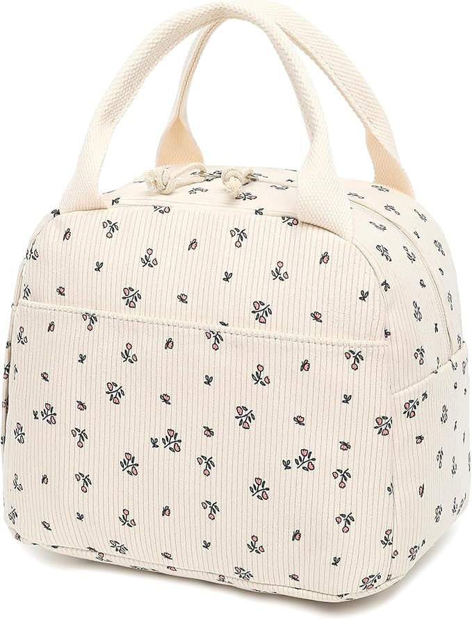 Bluboon Lunch Bag for Women Men Cute Corduroy Lunch Tote Bags Reusable by BLUBOON