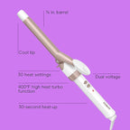 Conair Double Ceramic ¾-Inch Curling Iron, ¾-Inch Barrel Creates Tight Curls, Hair Curler for Use on Short, Medium, & Long Hair, White/Rose Gold