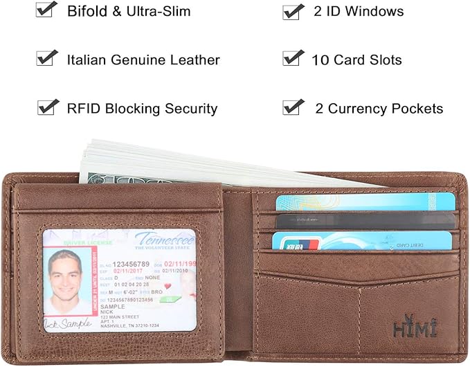Wallet for Men-Genuine Leather RFID Blocking Bifold Stylish Wallet - Image 3