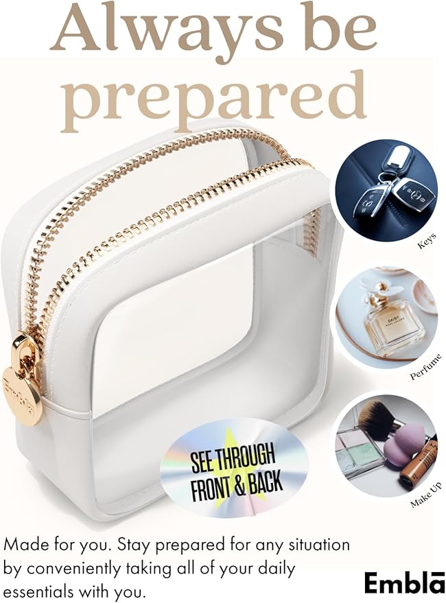 Clear Makeup Bag Zipper Pouch, Transparent Cosmetic Case Organizer, TSA - Image 4