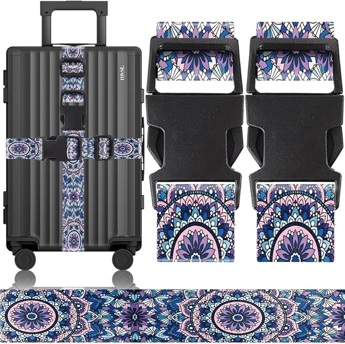 2 Pack Luggage Straps for Suitcases Adjustable Luggage Belt TSA Approved by Unknown