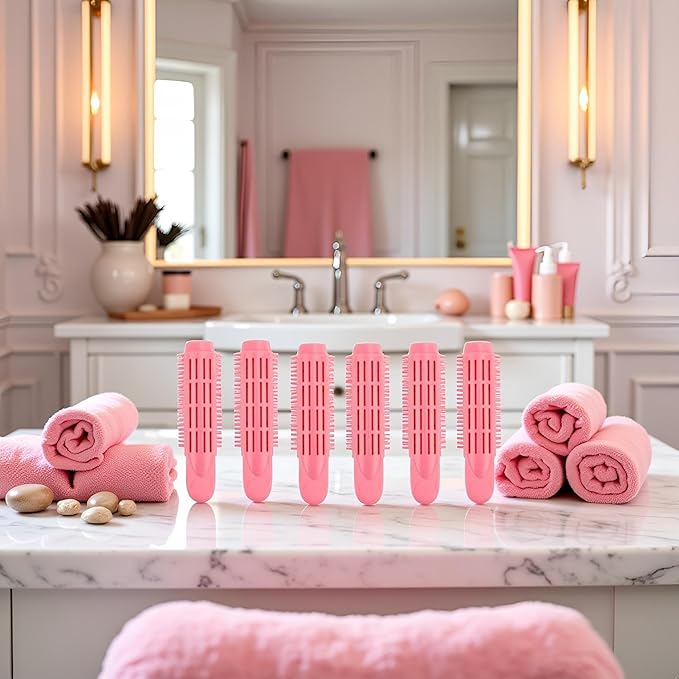 5Pcs Pink Volumizing Hair Root Clip Natural Fluffy Hair Root Clip, Volume Hair Curler Clip Diy Curler Fluffy Clamps Rollers Hair, Hair Rollers, Styling Tools and Appliances for Women