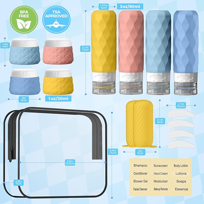 16Pack Travel Bottles for Toiletries, TSA Approved Travel Size Toiletries - Image 2