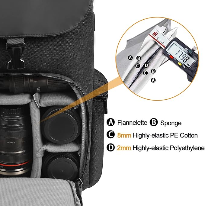 CADeN Camera Backpack Canvas Camera Bag - Image 3