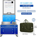 Carry on luaggage 22x14x9 Airlines Approved Foldable Carry on Bag Travel Duffel - Image 2