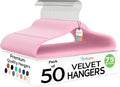 Premium Velvet Hangers 50 Pack Ultra Thin Non Slip Adult Felt Space Saving Suit by TECHZOO