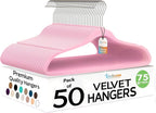 Premium Velvet Hangers 50 Pack Ultra Thin Non Slip Adult Felt Space Saving Suit by TECHZOO