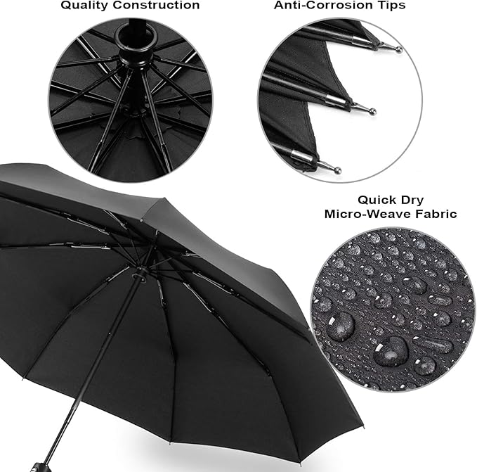 Liberty Imports 3 Pack Windproof Travel Rain Umbrellas - Image 4