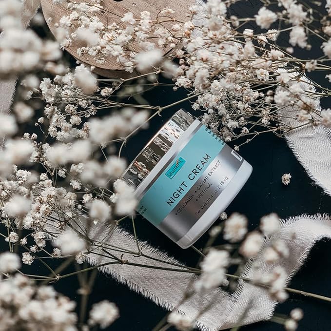 Night Cream with Collagen, Caviar Extract & Retinol - repair and moisturize skin at night - 4 oz