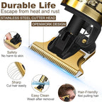 YOGINGO Professional Hair Trimmer for Men, Cordless Rechargeable Beard Trimmer Hair Clippers for Men, Metal Body Cutting Grooming Kit, Beard Shaver Barbershop, Bronze