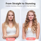 1 Inch Long Barrel Digital Ceramic Curling Wand with Auto Shut Off and Dual Voltage for All Hair Types - Fast Even Heat Up