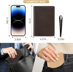 Real Leather Passport Holder for Men and Women, Handmade Wallet Cover Case - Image 5