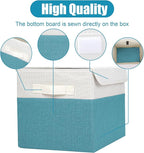 Large 22 Quart Linen Fabric Foldable Storage Bin Cube Organizer Basket - Image 5