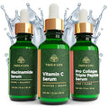 Tree of Life Beauty Skin Care Set, Brightening, Firming, Dry Face, Dermatologist Tested - Complete Hydration Trio, Vitamin C Serum, Niacinamide, Pro Collagen Peptide, 3 count of 1Fl oz
