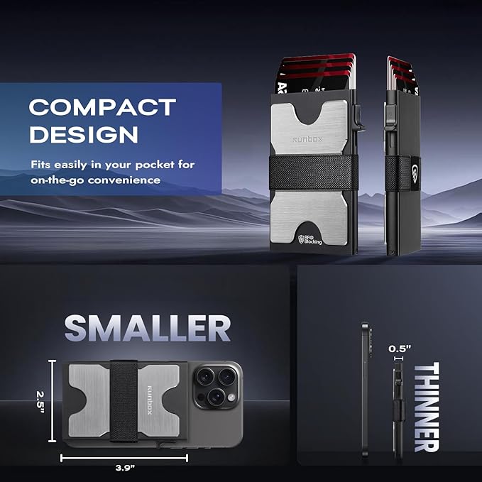 Mens Business Card Holder, Slim Card Wallet - Image 3