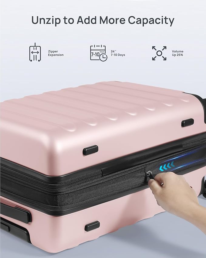 Carry on Luggage 22 X 14 X 9 Airline Approved, 20 Inch Luggage - Image 5