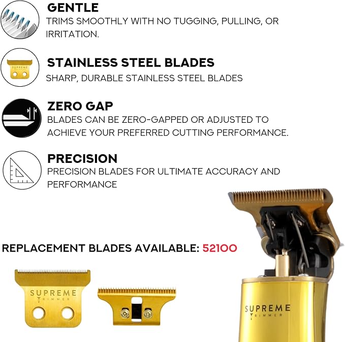 Supreme Trimmer 2-in-1 Crunch Lite Foil Shaver & T-Shaper Trimmer Set | ST5200 Beard Trimmer STF600 Electric Razor | Travel or at Home Hair Cutting Kit | Gold