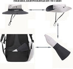 Womens Summer Sun Hat Beach Hat Wide Brim Outdoor UV Protection Hat Foldable - Image 4
