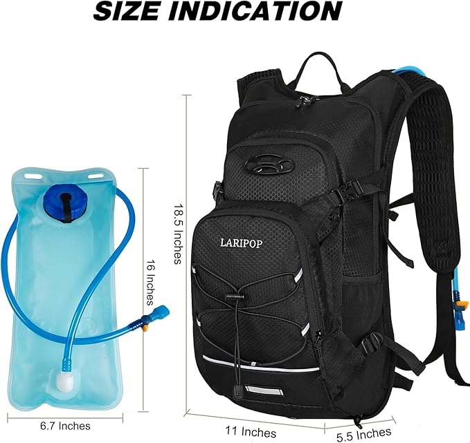LARIPOP Hydration Backpack, 18L Hiking Backpack - Image 2