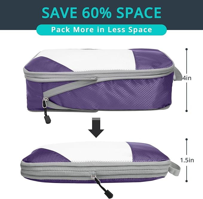 Compression Packing Cubes 3 Set, Compressible Space-Saving Packing Cubes - Image 2