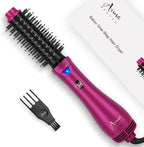 Aima Beauty One Step Hair Dryer & Volumizing Hot Air Brush, Ceramic Straightener Brush, Curler & Hot Comb 4 in 1 Salon Ionic Hair Brush, Rose Pink