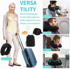 Inflatable Travel Neck Pillow for Airplane, Head Support Velvet Adult Neck - Image 6