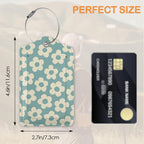 Vintage Cream Daisy 3 Pack PU Leahter Luggage Tag - Image 2